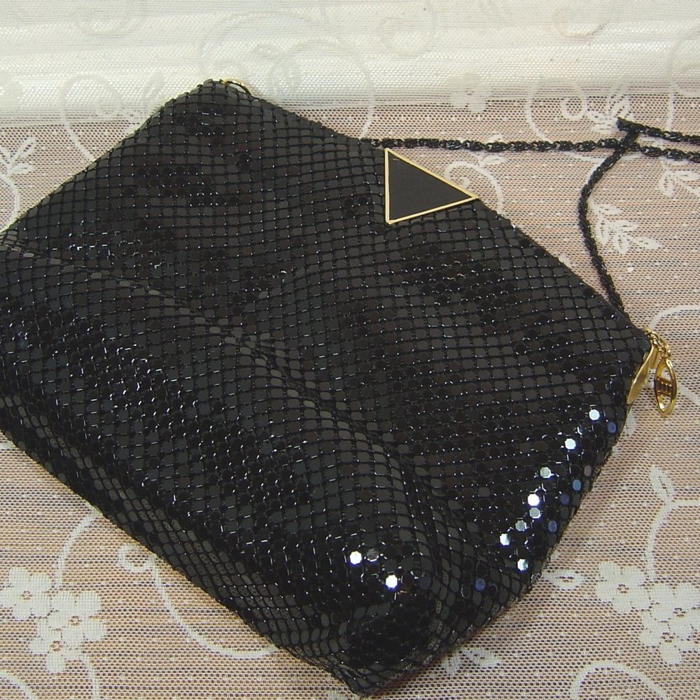Shimmery black mesh Another Y&S Original evening bag